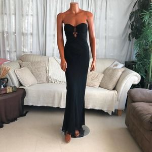 European gown designer NICOWA dress black size S from 1996